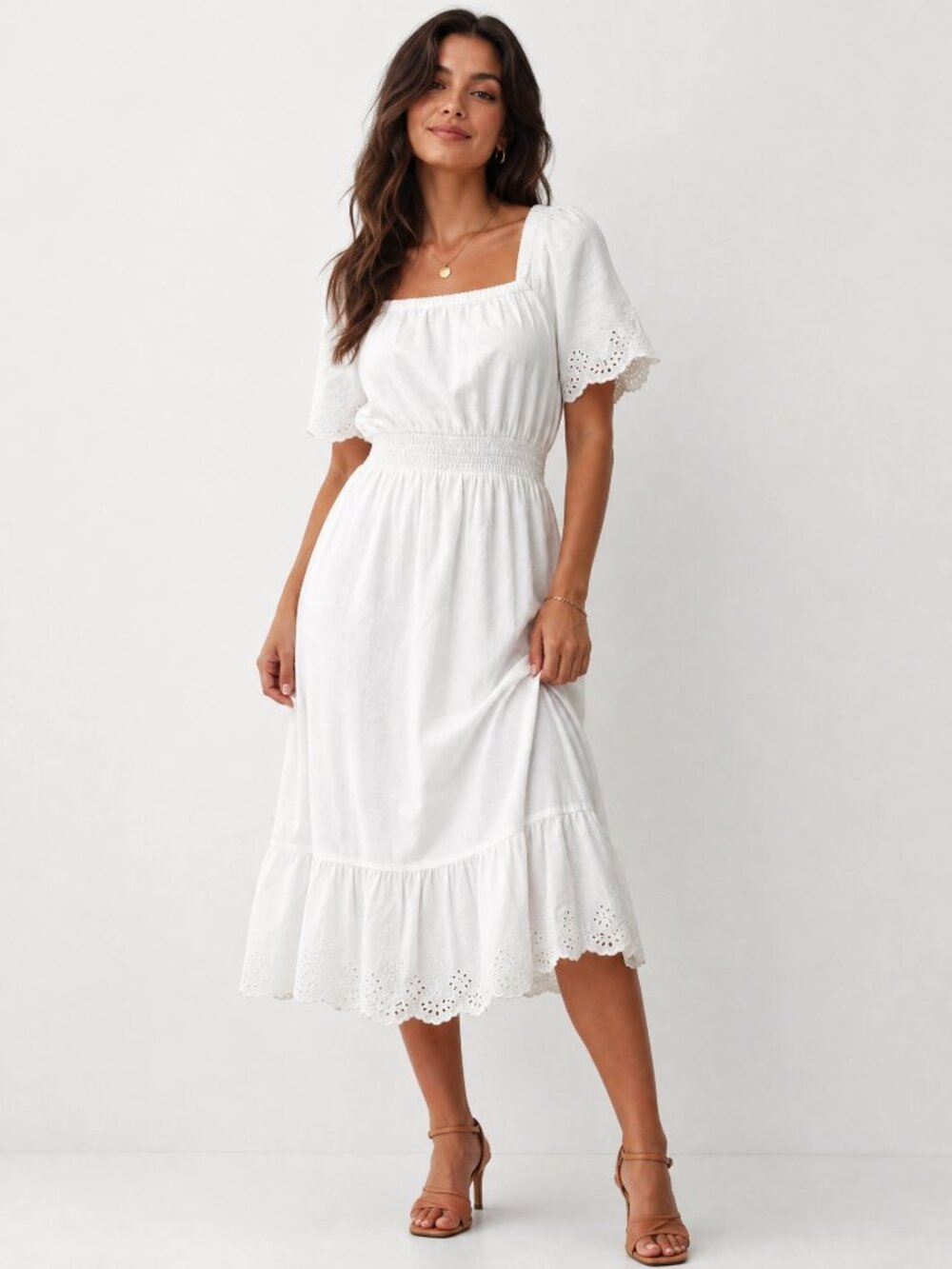 Gymboree White Linen-Cotton Eyelet Dress